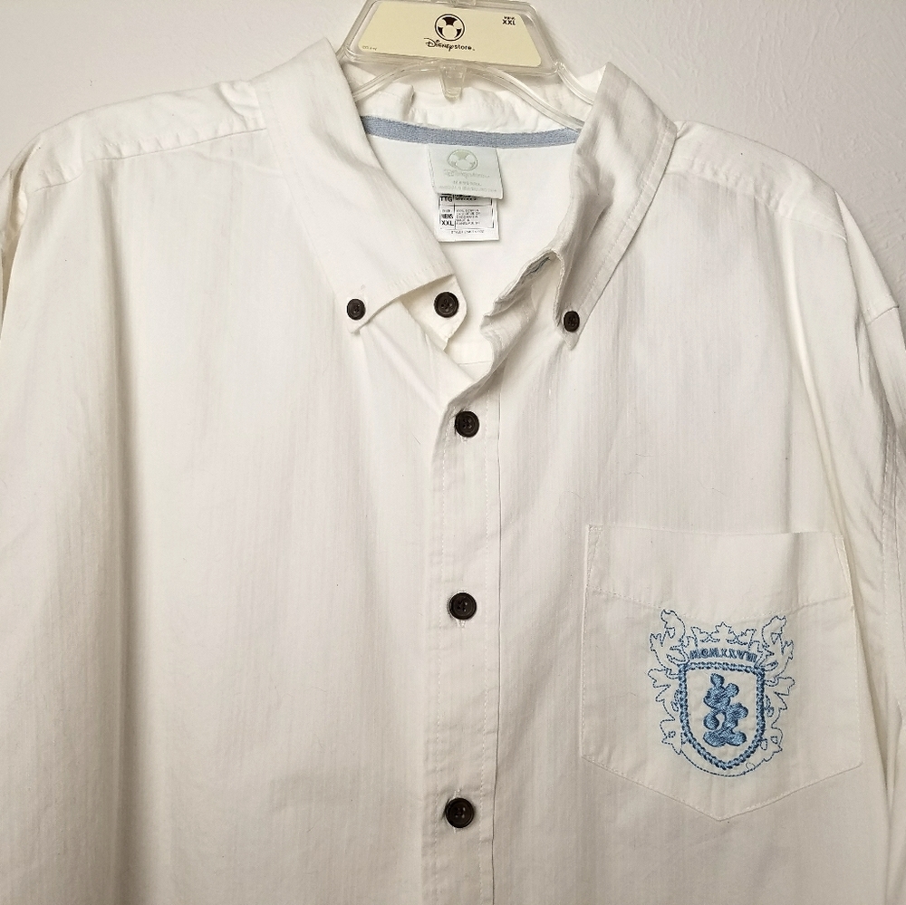 Men's Disney Mickey Crest Button Down Shirt - New!